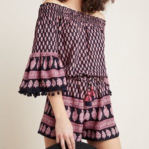 Anthropologie/Raga pommed off-the-shoulder romper